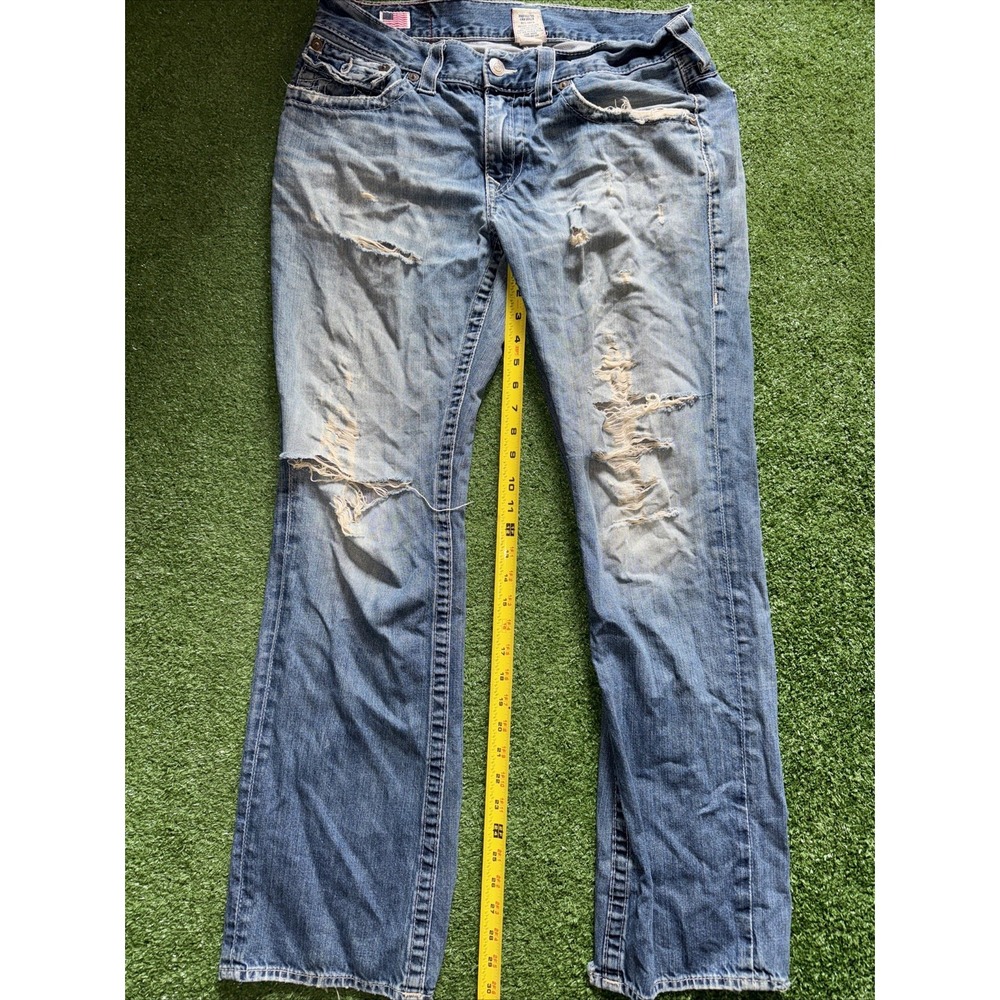 Vintage Y2K True Religion Rainbow Ricky Men's Denim Jeans Made‎ In USA 34x30